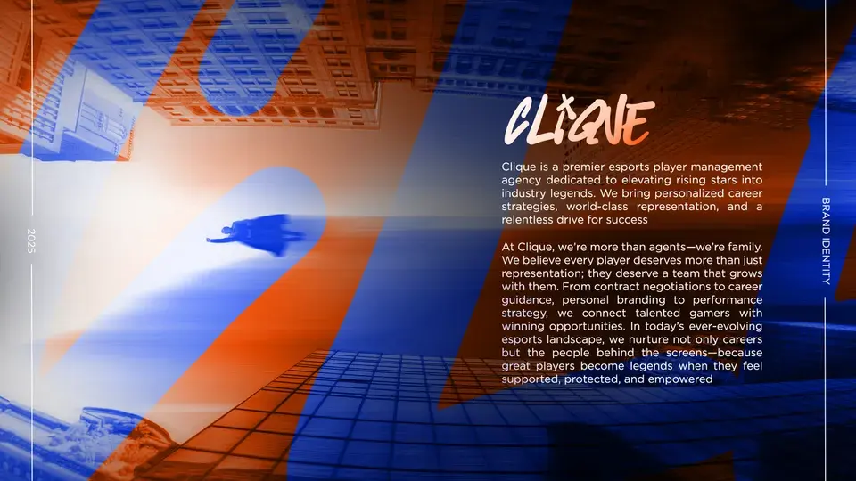 Clique identity presentation, spread 2 of 6